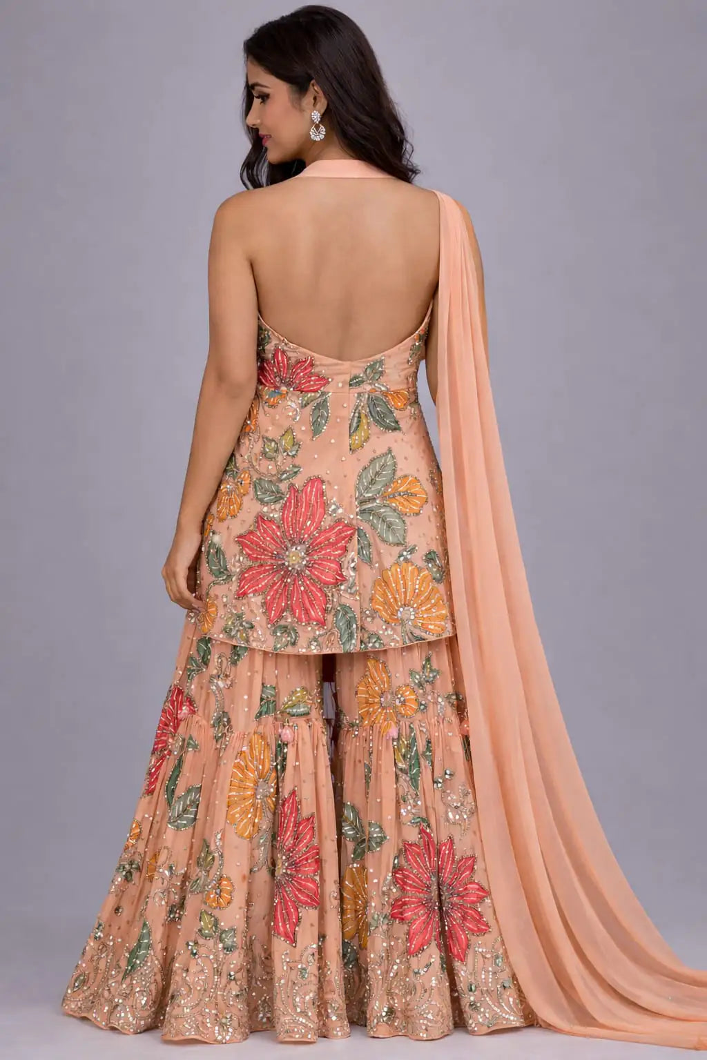 floral two-piece sharara set