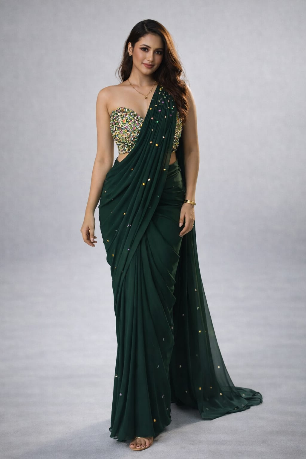 green saree