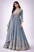 blue anarkali suit