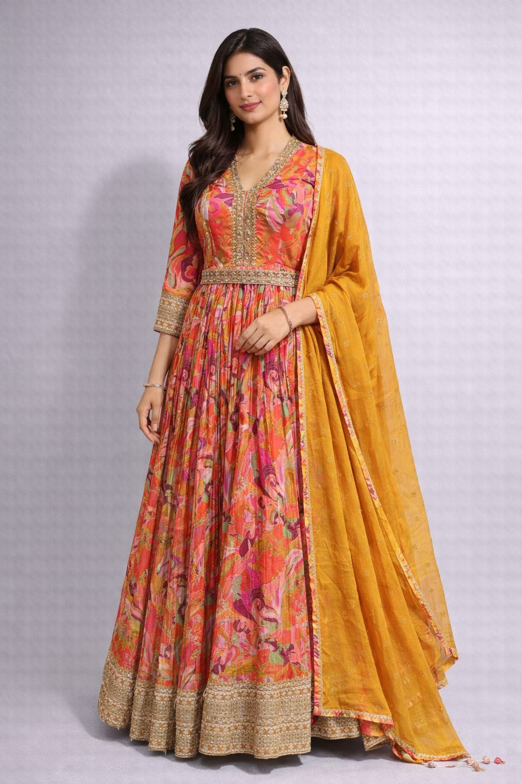 Multicolor Anarkali Suit