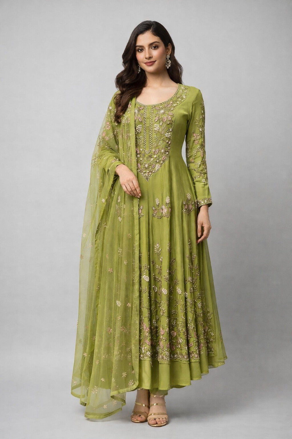 Green Anarkali Suit