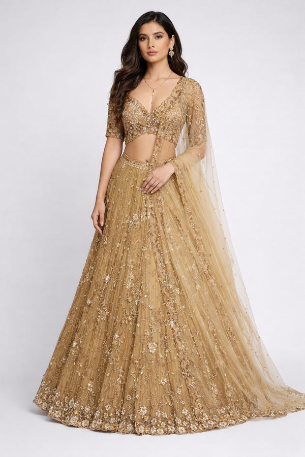 Gold Embellished Lehenga Set 
