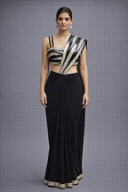 black drape saree