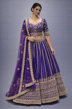 Purple embroidered traditional lehenga set