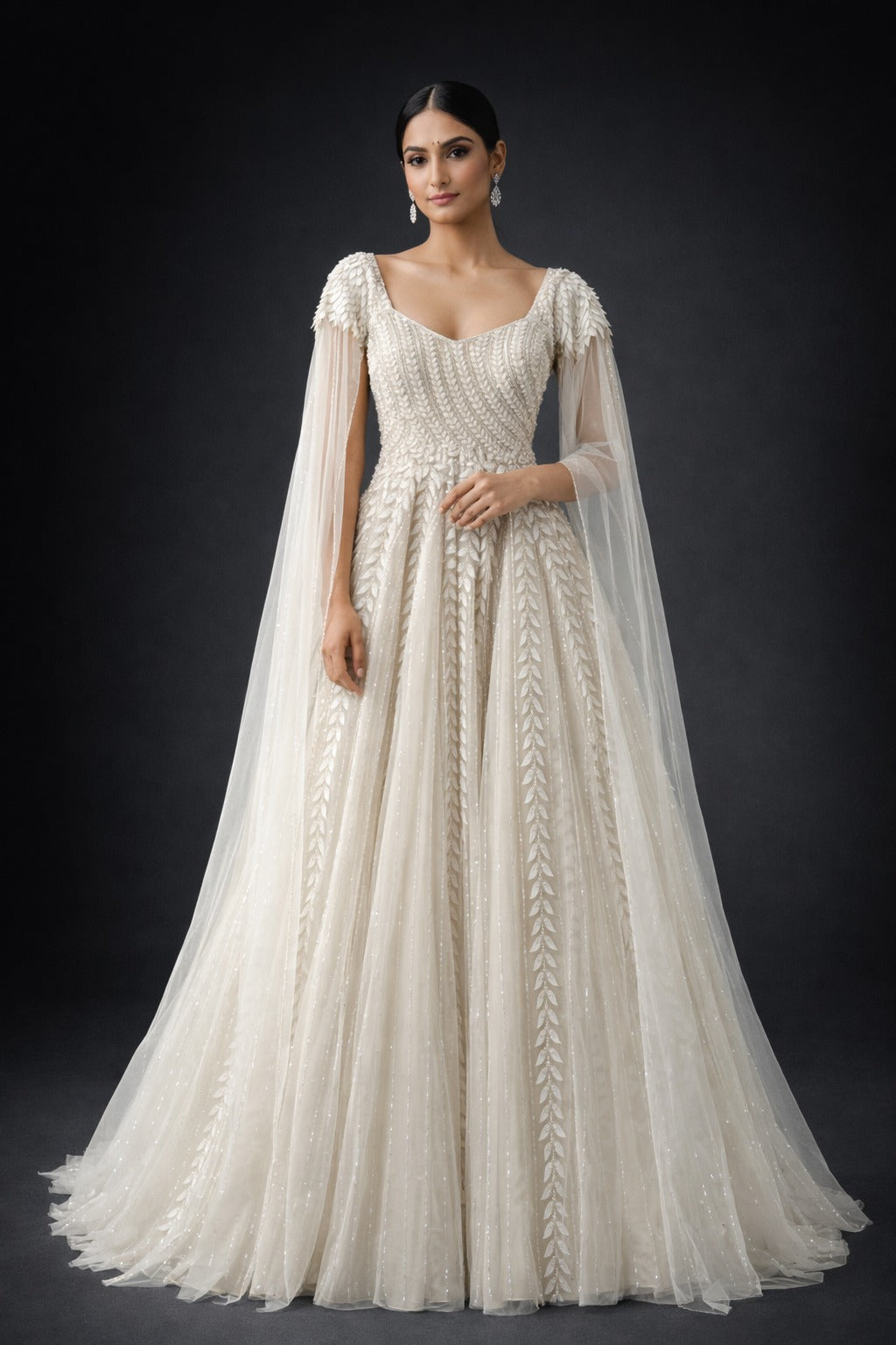 White evening gown