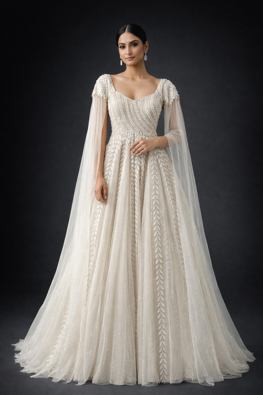 White evening gown