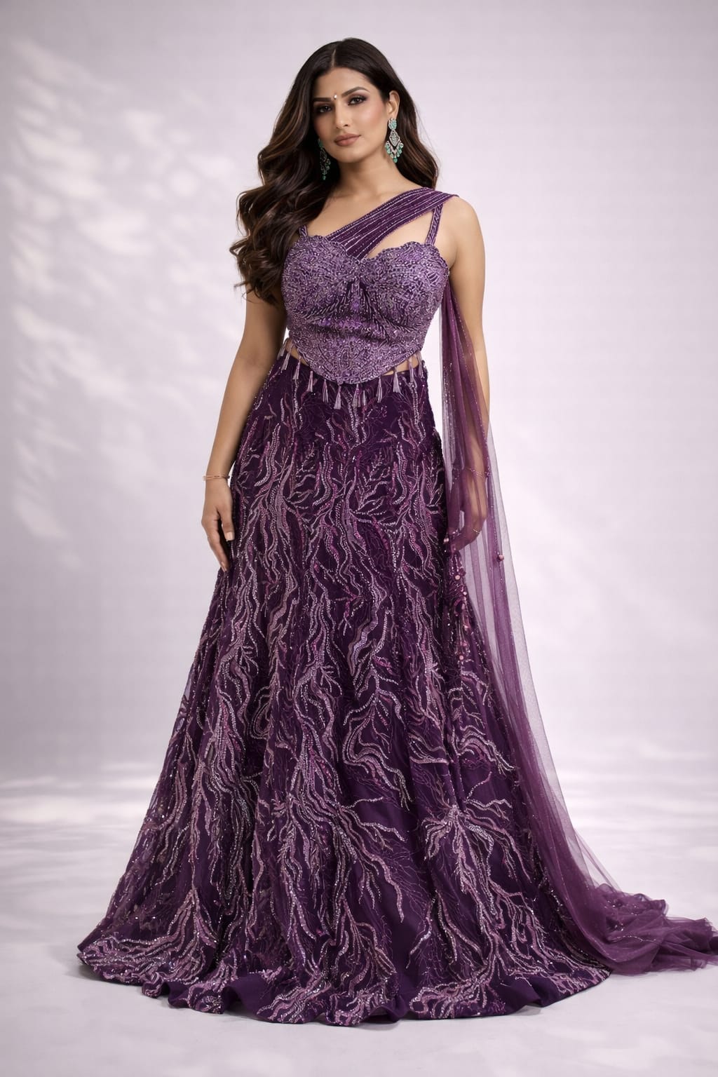 purple lehenga set