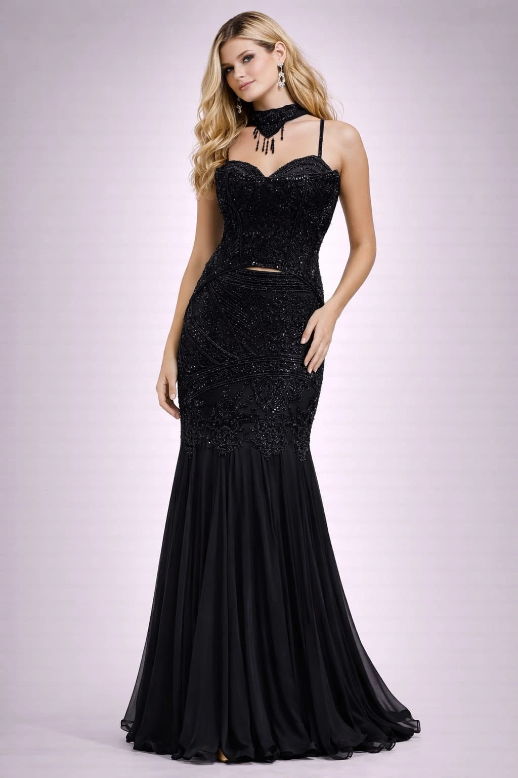 black lehenga set