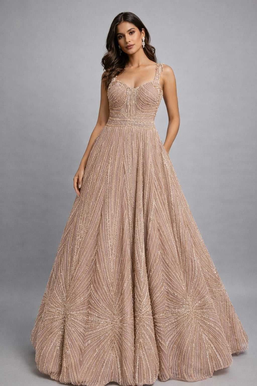 sparkly gold evening gown