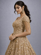gold embroidered gown