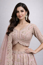  traditional pink embroidered outfit