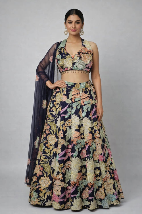 blue lehenga set