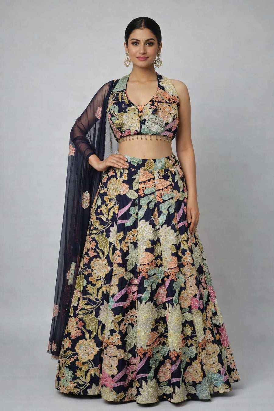 blue lehenga set