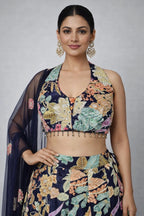 blue lehenga set