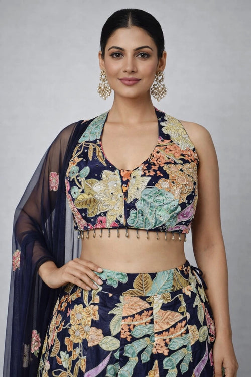 blue lehenga set