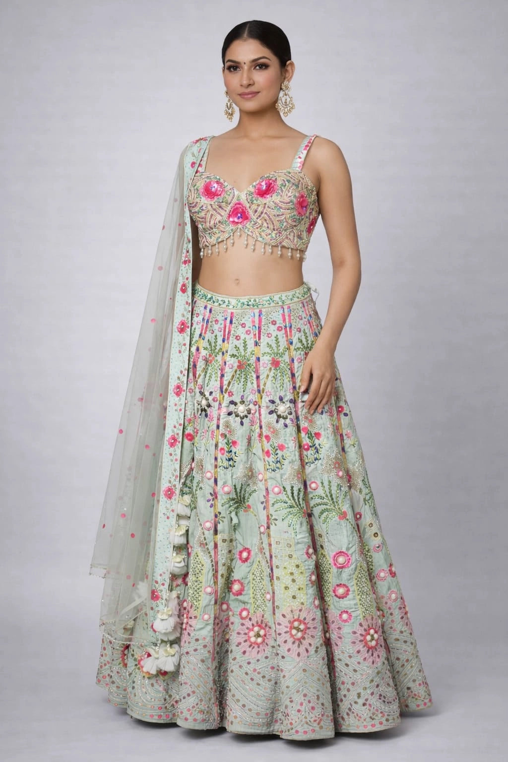 sea green lehenga set