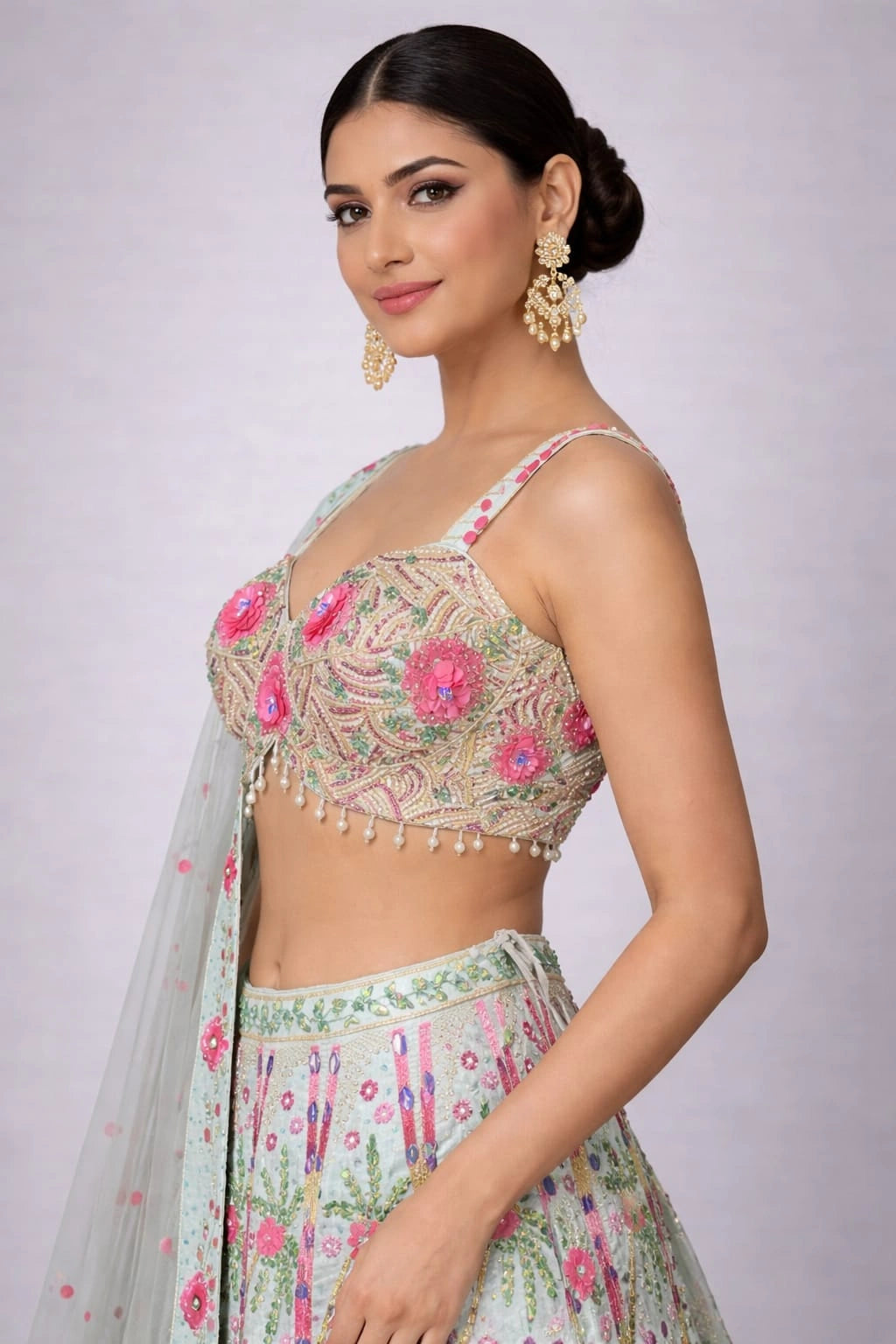 sea green lehenga set