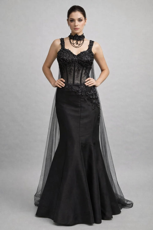 black lehenga set
