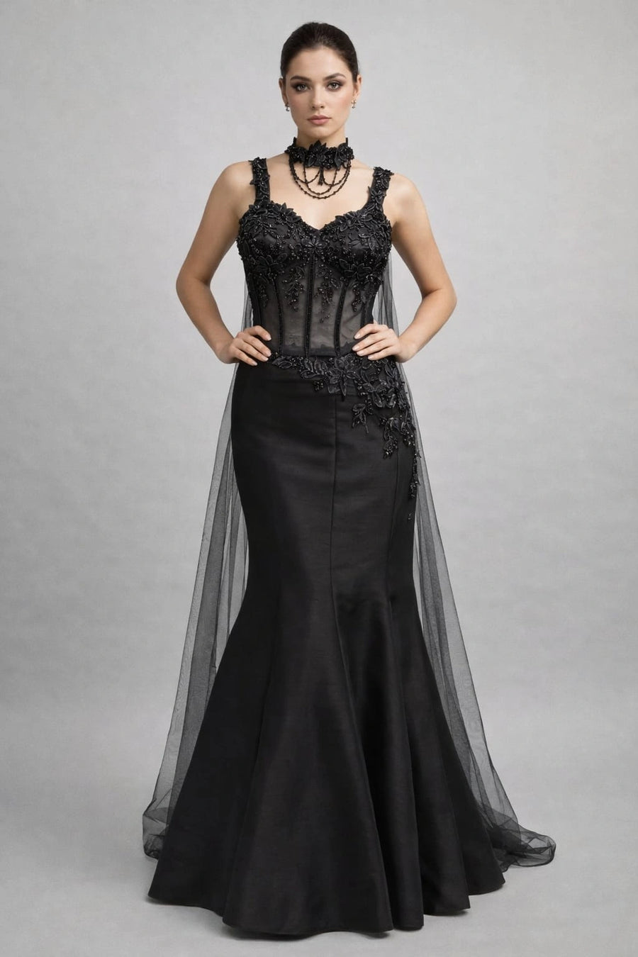 black lehenga set