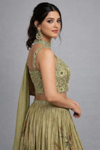 green floral lehenga set