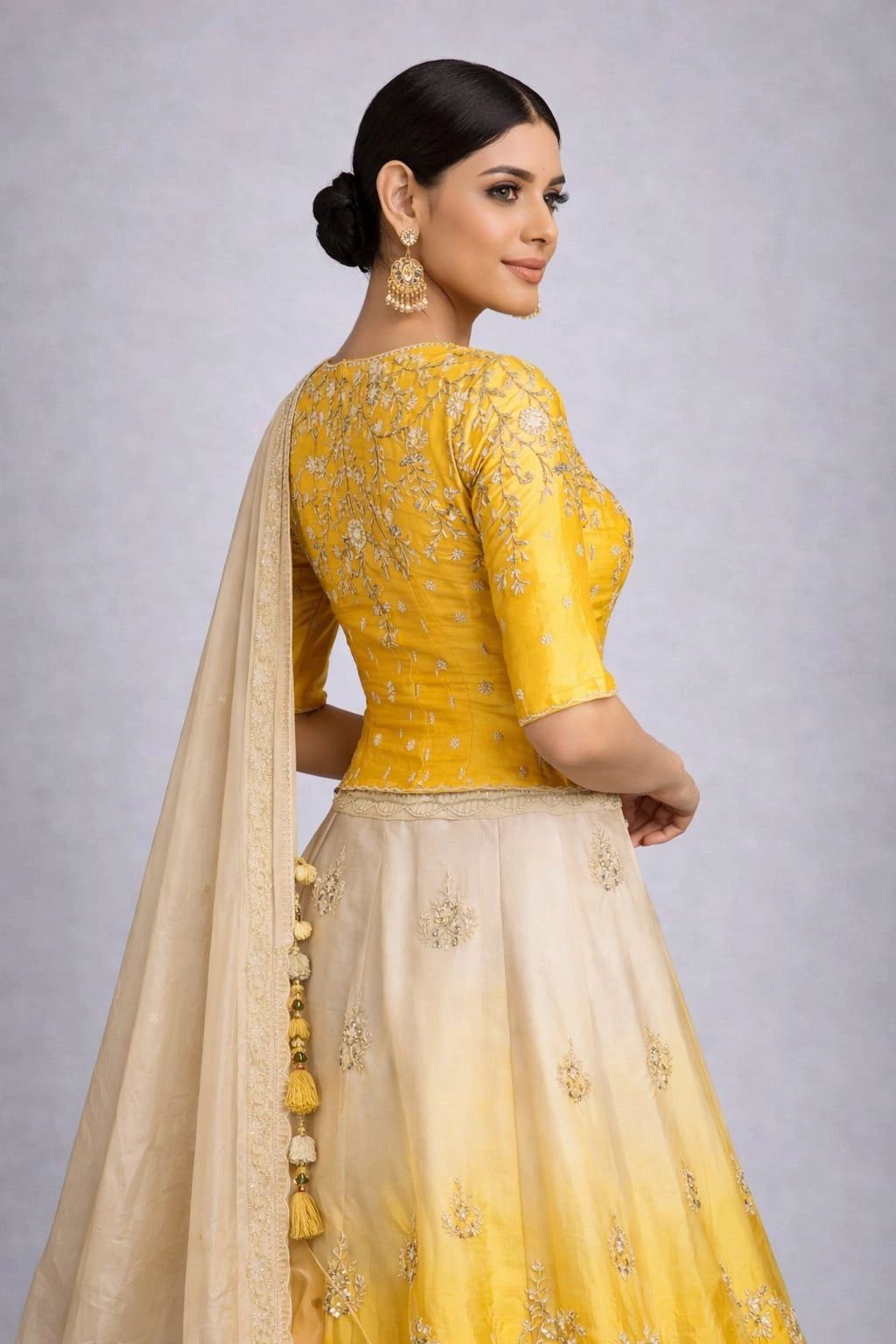mustard lehenga set