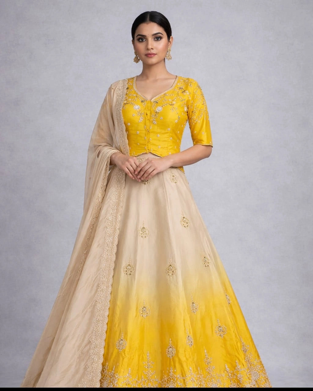 mustard lehenga set