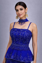 blue lehenga set