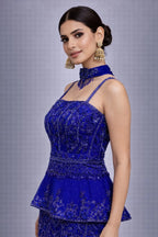 blue lehenga set