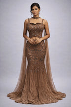 brown lehenga set