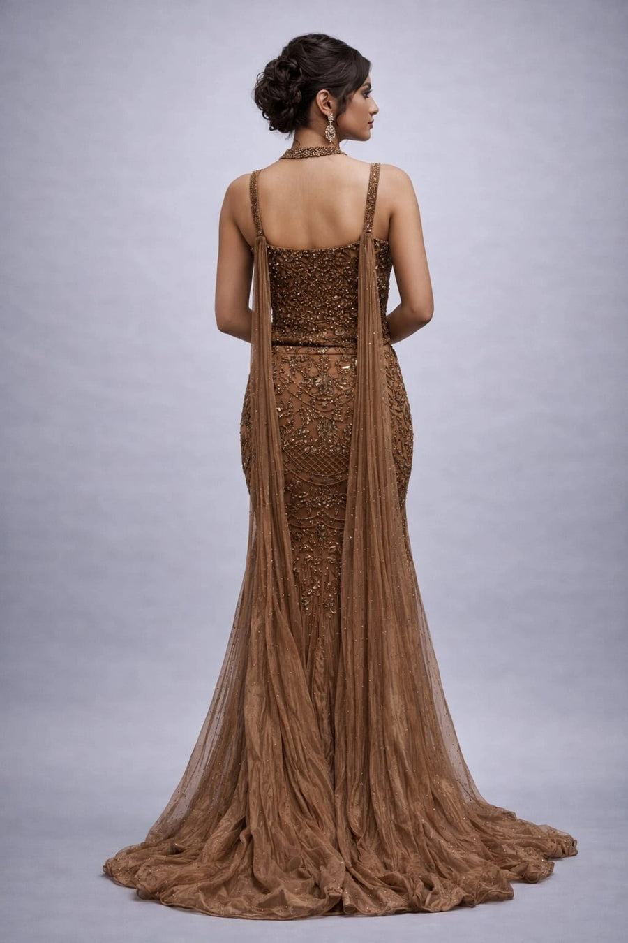 brown lehenga set