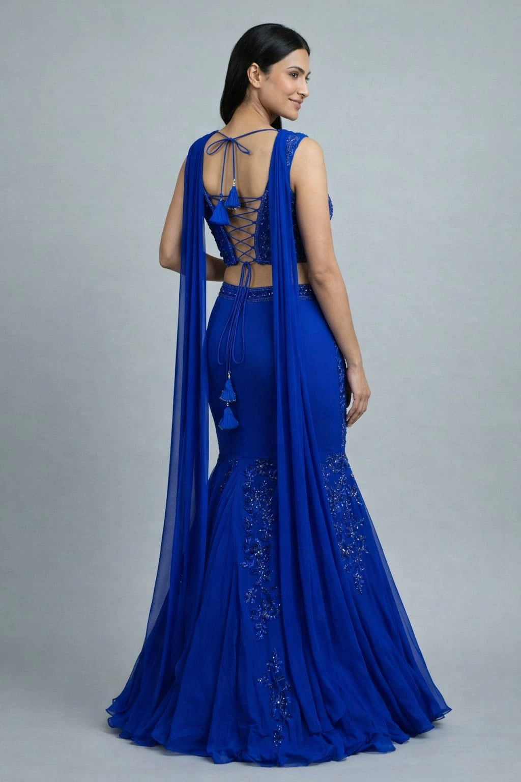 navy blue lehenga