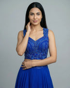 navy blue lehenga