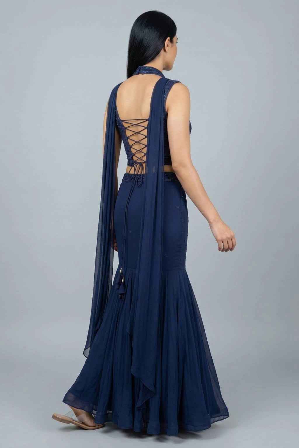 navy blue lehenga set