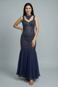 navy blue lehenga set