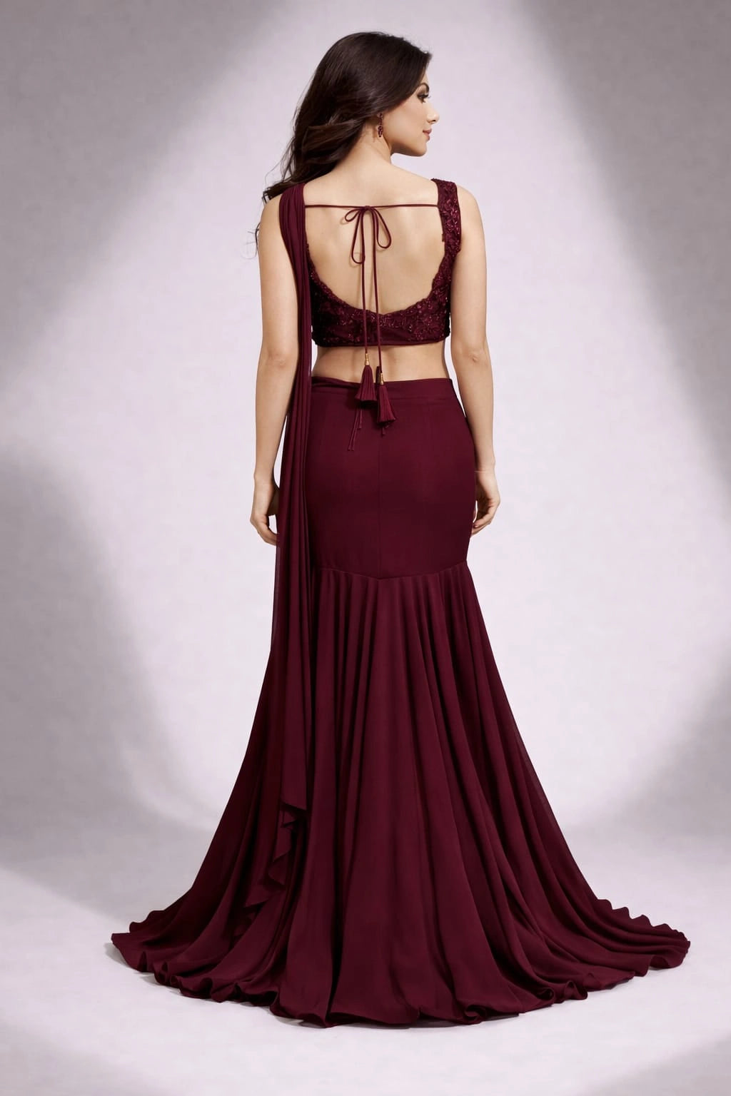 wine lehenga set