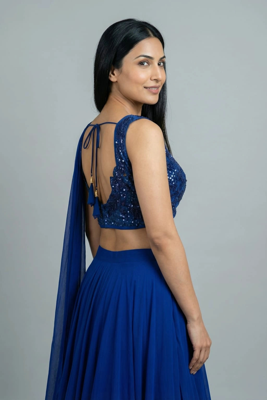 teal blue lehenga set