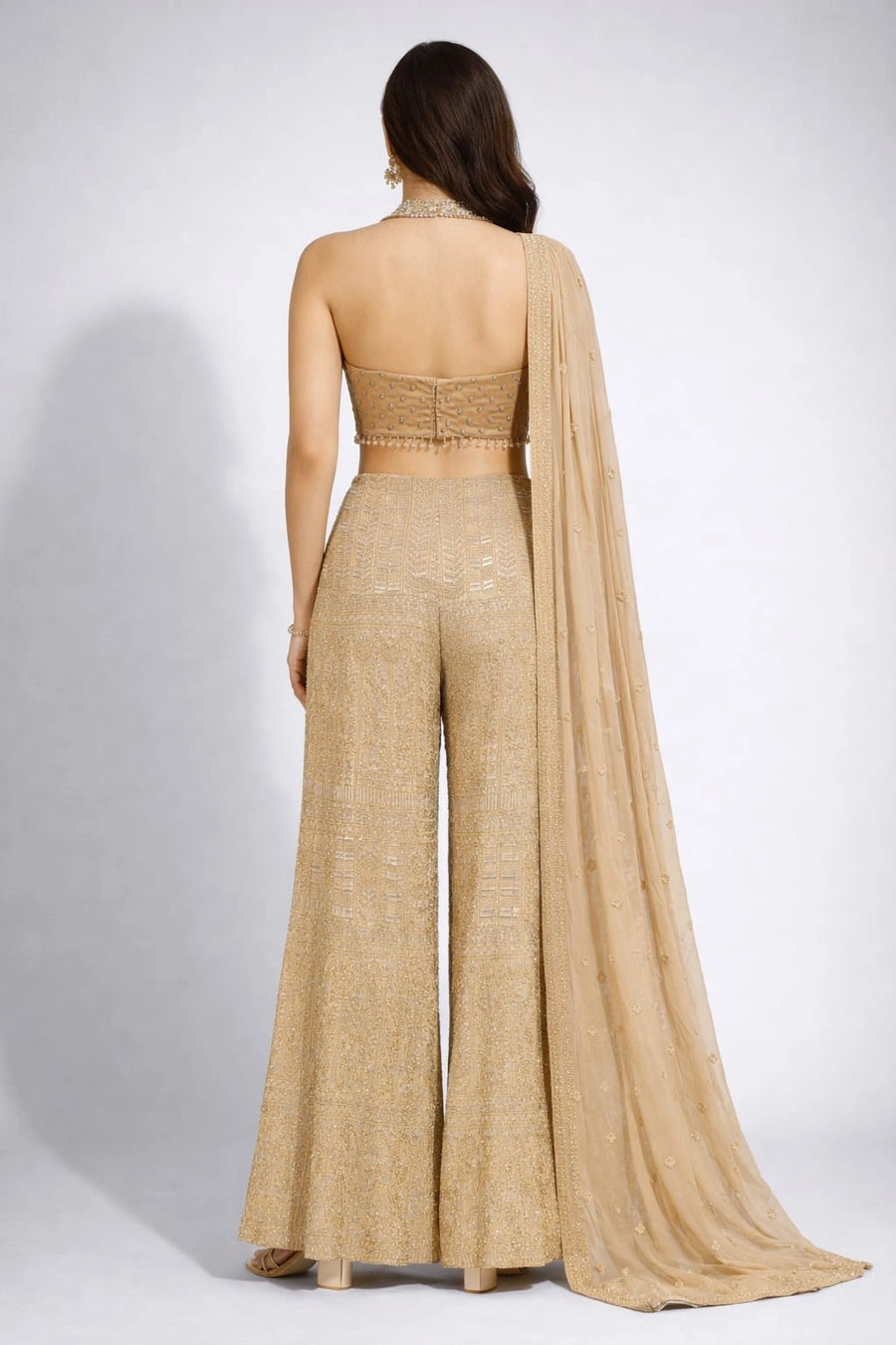 gold sharara set