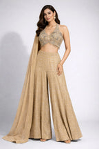 gold sharara set
