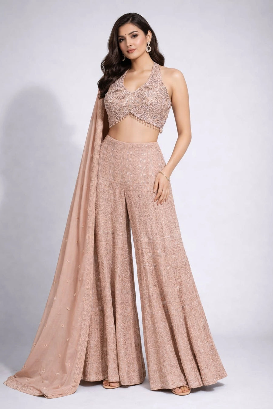 pink sharara set