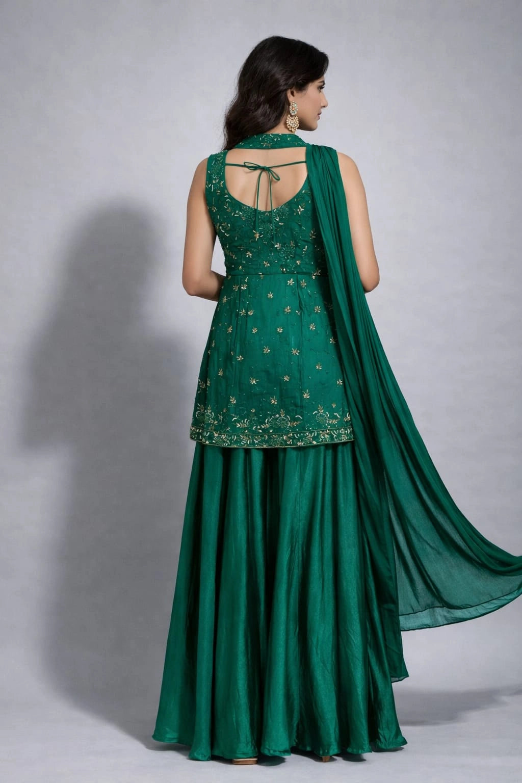 green sharara set