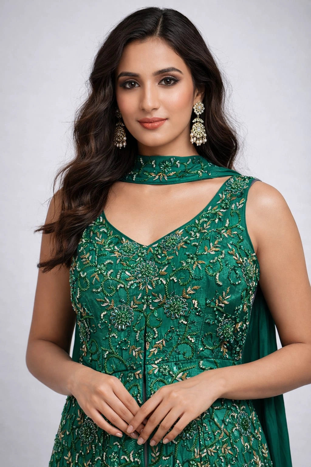 green sharara set