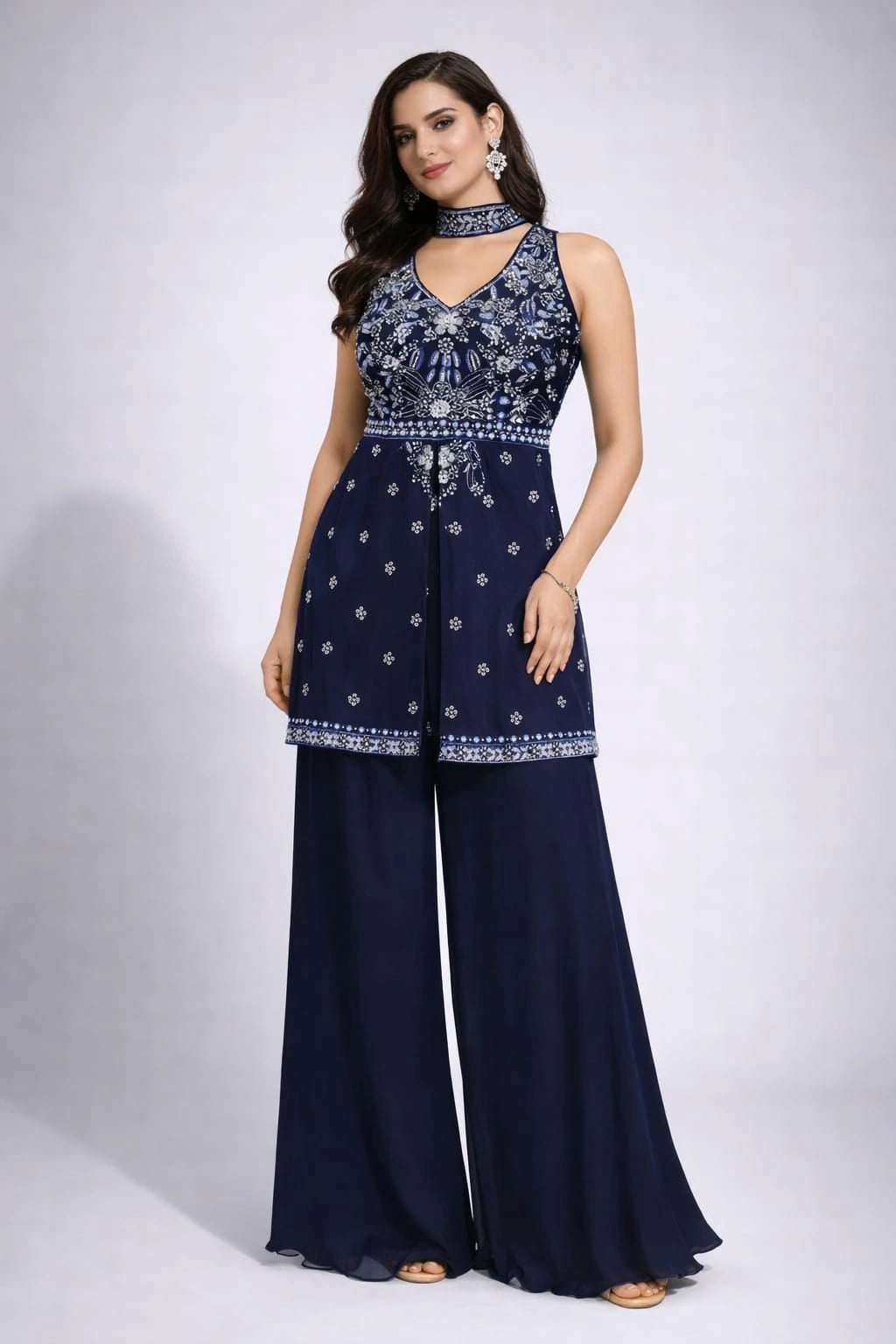 blue sharara set