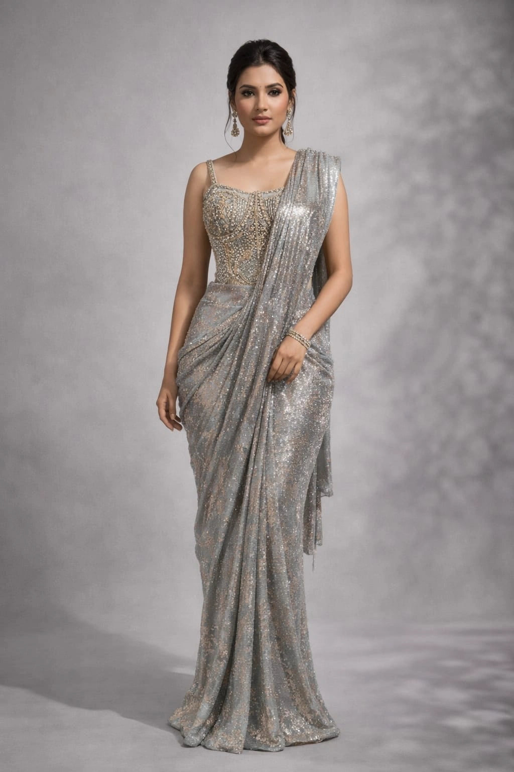 sky drape saree