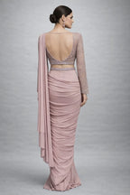 mauve drape saree