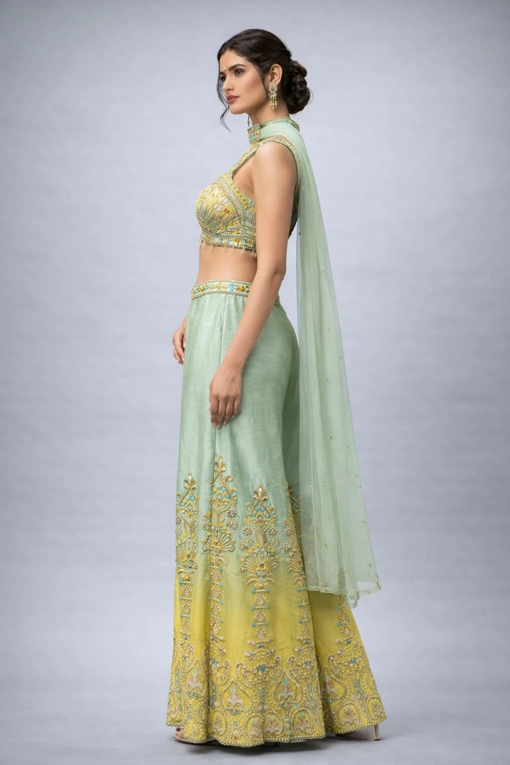 yellow sharara set