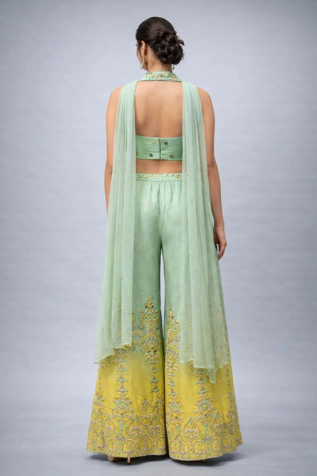 yellow sharara set