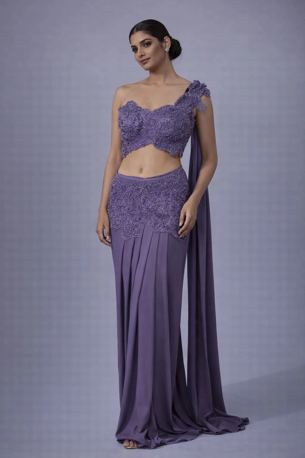 mauve dhoti style