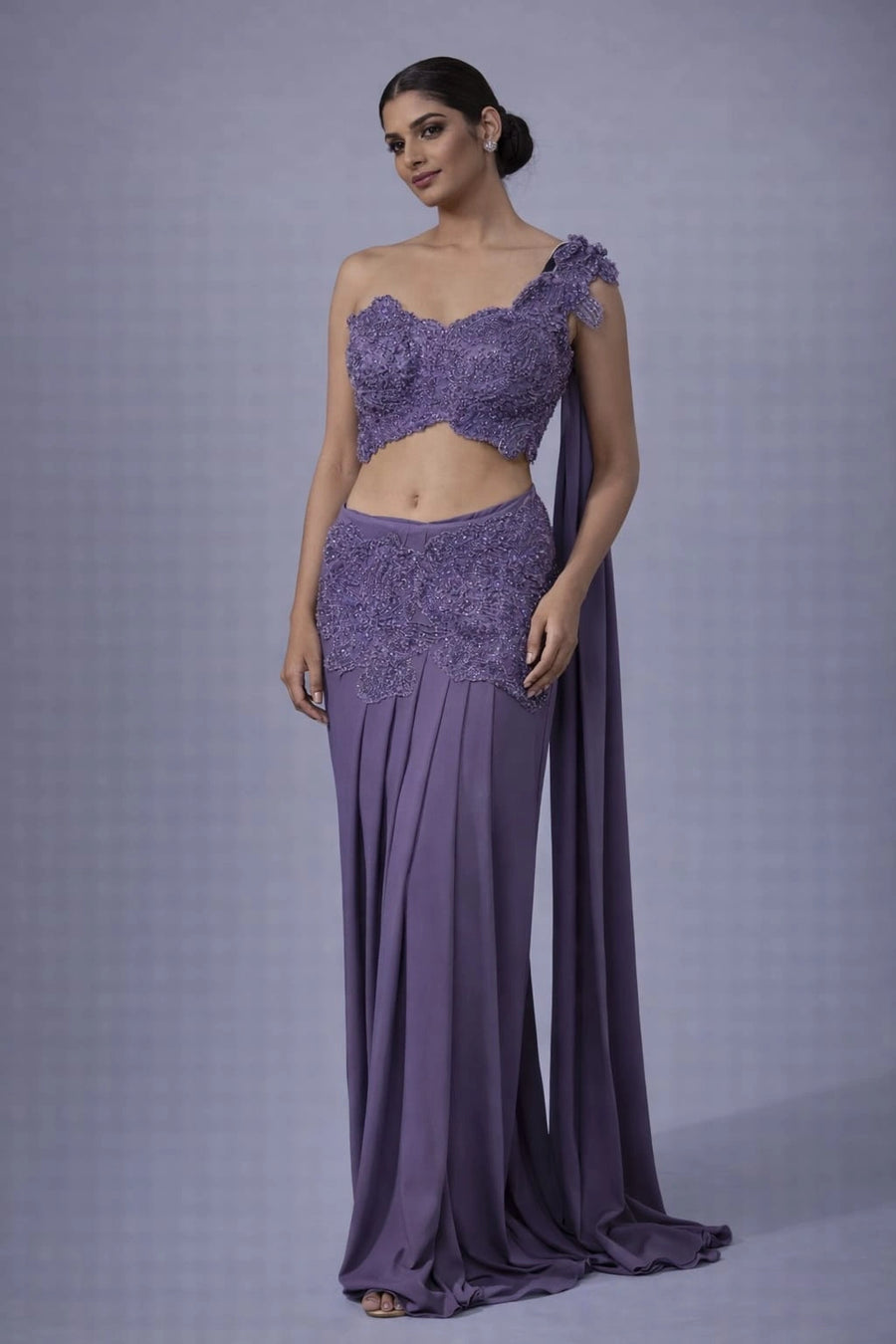 mauve dhoti style