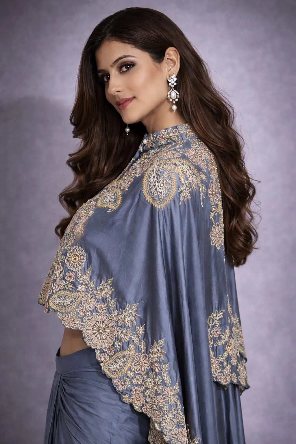grey dhoti set