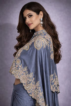 grey dhoti set